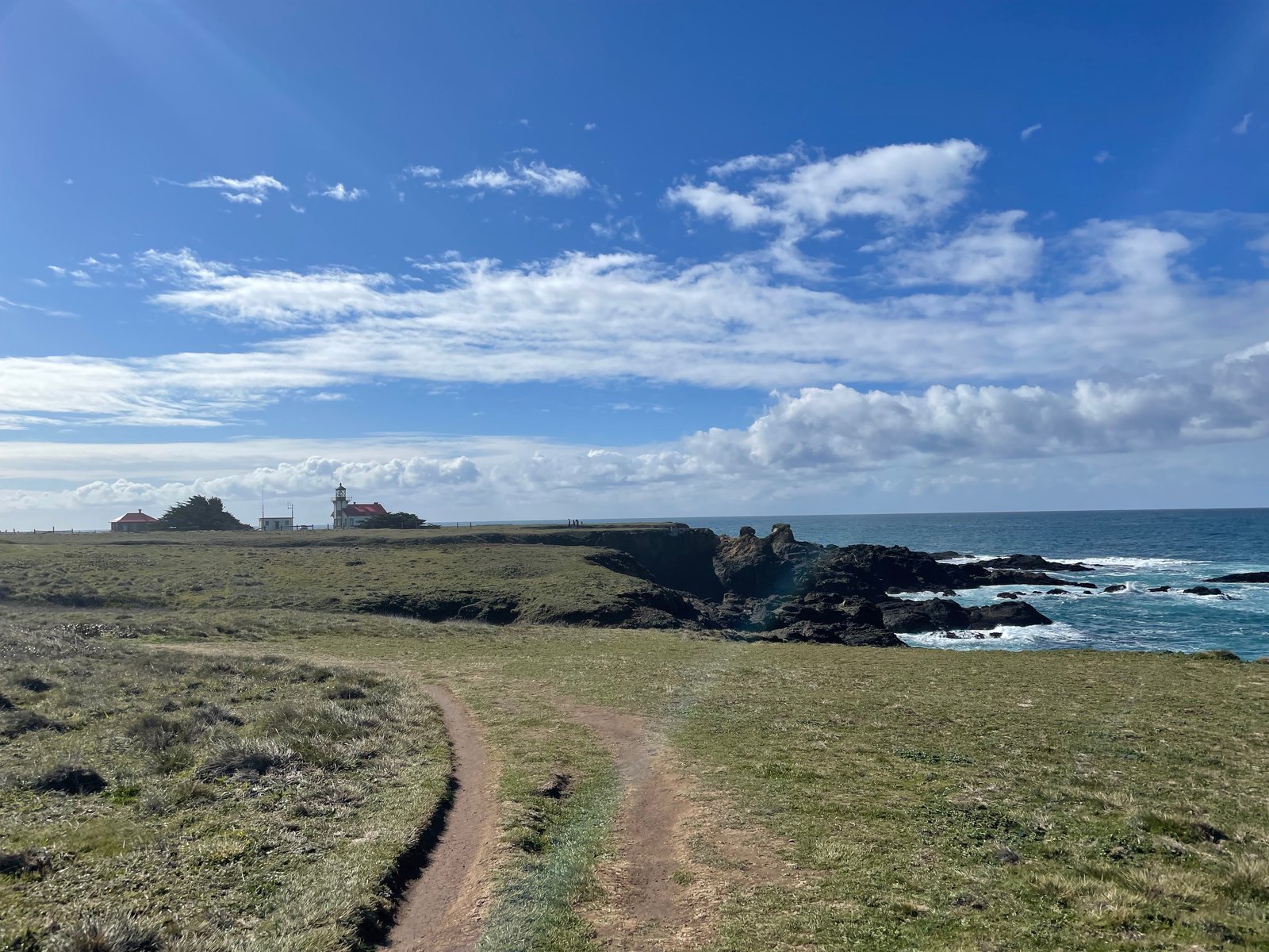 Lighthouse path along the California coast